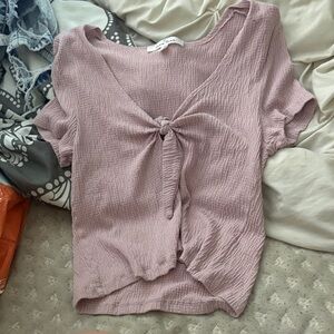 Women's Pink Tie-Front Top